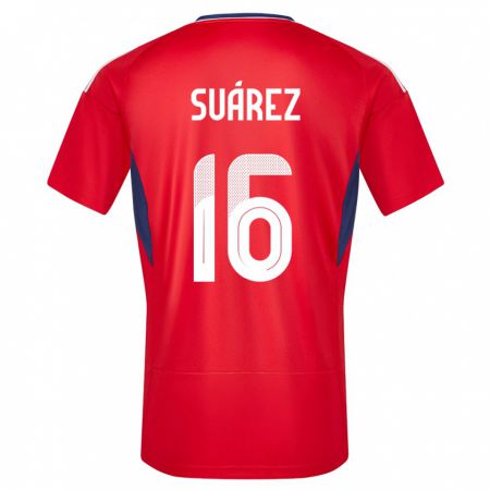 Kandiny Naisten Costa Rica Aaron Suarez #16 Punainen Kotipaita 24-26 Lyhythihainen Paita T-Paita