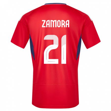 Kandiny Naisten Costa Rica Alvaro Zamora #21 Punainen Kotipaita 24-26 Lyhythihainen Paita T-Paita