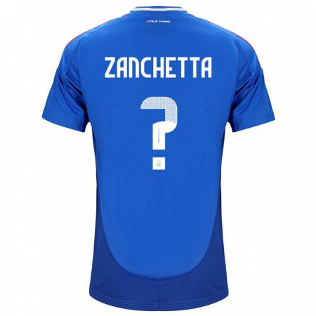 Kandiny Naisten Italia Mattia Zanchetta #0 Sininen Kotipaita 24-26 Lyhythihainen Paita T-Paita