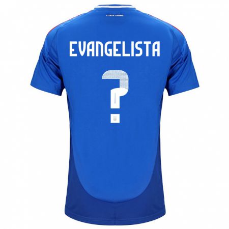 Kandiny Naisten Italia Edoardo Evangelista #0 Sininen Kotipaita 24-26 Lyhythihainen Paita T-Paita