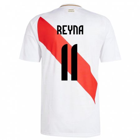 Kandiny Naisten Peru Bryan Reyna #11 Valkoinen Kotipaita 24-26 Lyhythihainen Paita T-Paita