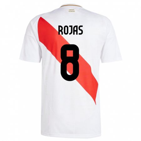 Kandiny Naisten Peru Álvaro Rojas #8 Valkoinen Kotipaita 24-26 Lyhythihainen Paita T-Paita