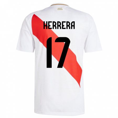 Kandiny Naisten Peru Fabiola Herrera #17 Valkoinen Kotipaita 24-26 Lyhythihainen Paita T-Paita