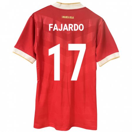 Kandiny Naisten Panama José Fajardo #17 Punainen Kotipaita 24-26 Lyhythihainen Paita T-Paita
