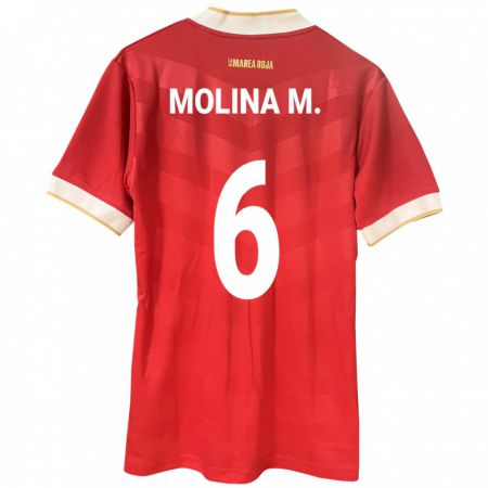 Kandiny Naisten Panama Mariana Molina #6 Punainen Kotipaita 24-26 Lyhythihainen Paita T-Paita