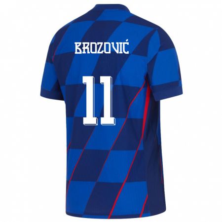 Kandiny Naisten Kroatia Marcelo Brozovic #11 Sininen Vieraspaita 24-26 Lyhythihainen Paita T-Paita