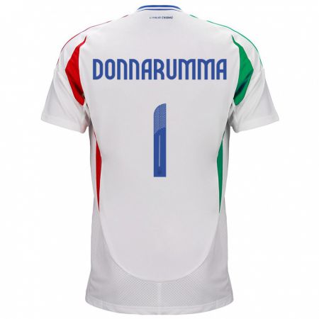 Kandiny Naisten Italia Gianluigi Donnarumma #1 Valkoinen Vieraspaita 24-26 Lyhythihainen Paita T-Paita