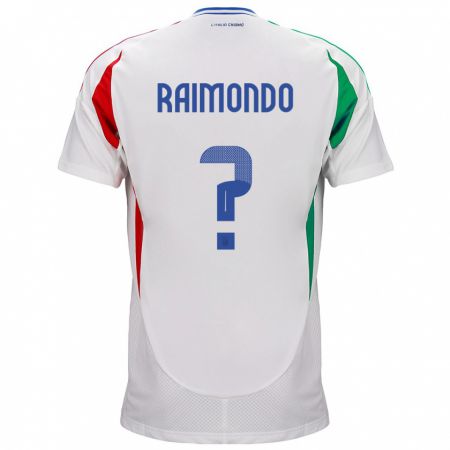 Kandiny Naisten Italia Antonio Raimondo #0 Valkoinen Vieraspaita 24-26 Lyhythihainen Paita T-Paita
