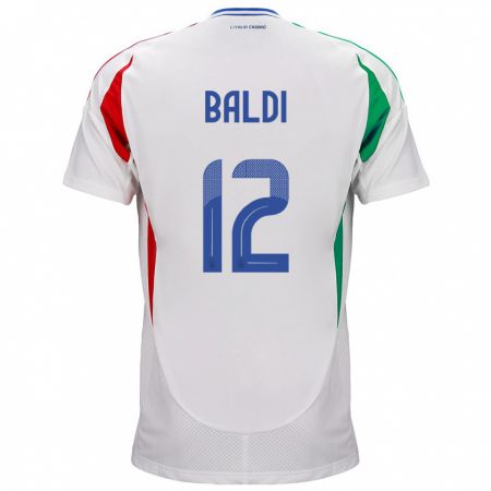 Kandiny Naisten Italia Rachele Baldi #12 Valkoinen Vieraspaita 24-26 Lyhythihainen Paita T-Paita