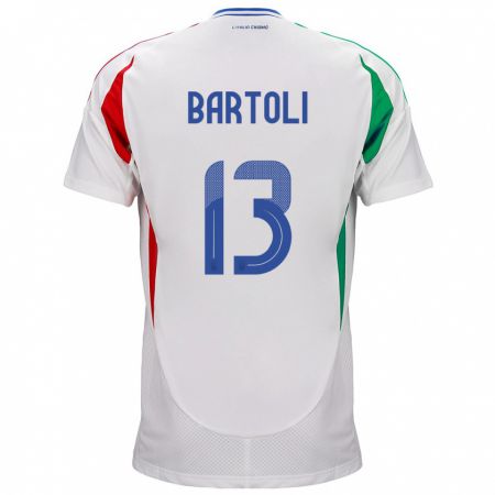 Kandiny Naisten Italia Elisa Bartoli #13 Valkoinen Vieraspaita 24-26 Lyhythihainen Paita T-Paita