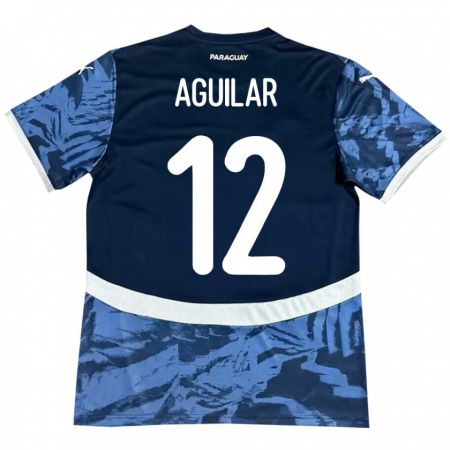 Kandiny Naisten Paraguay Alfredo Aguilar #12 Sininen Vieraspaita 24-26 Lyhythihainen Paita T-Paita