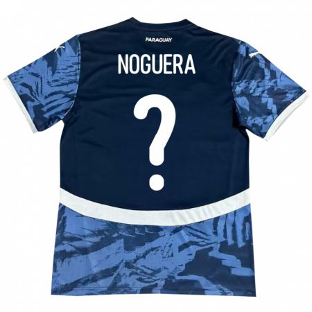 Kandiny Naisten Paraguay Junior Noguera #0 Sininen Vieraspaita 24-26 Lyhythihainen Paita T-Paita