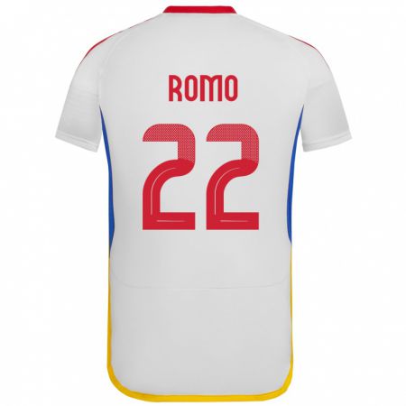 Kandiny Naisten Venezuela Rafael Romo #22 Valkoinen Vieraspaita 24-26 Lyhythihainen Paita T-Paita