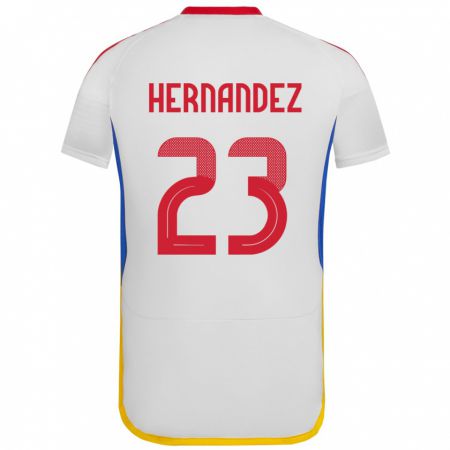 Kandiny Naisten Venezuela Luifer Hernández #23 Valkoinen Vieraspaita 24-26 Lyhythihainen Paita T-Paita