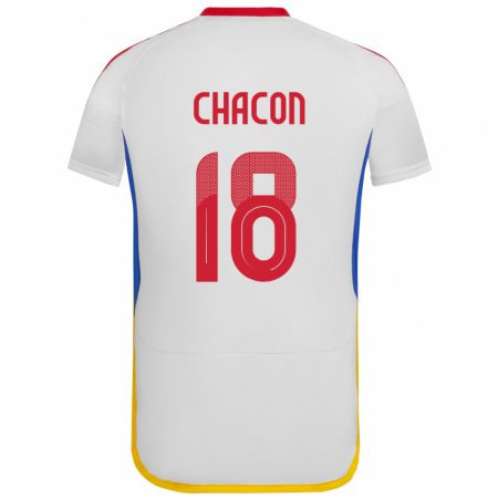 Kandiny Naisten Venezuela Yerson Chacón #18 Valkoinen Vieraspaita 24-26 Lyhythihainen Paita T-Paita
