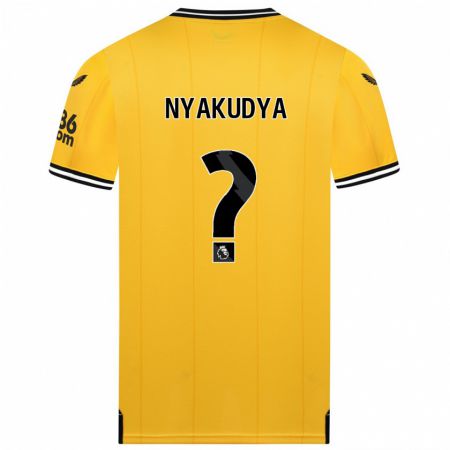 Kandiny Miesten Joshua Nyakudya #0 Keltainen Kotipaita 2023/24 Lyhythihainen Paita T-Paita