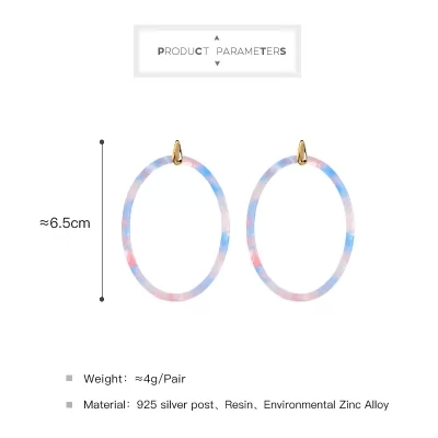 Kandiny - Fresh acetate plate ring Earrings 00620