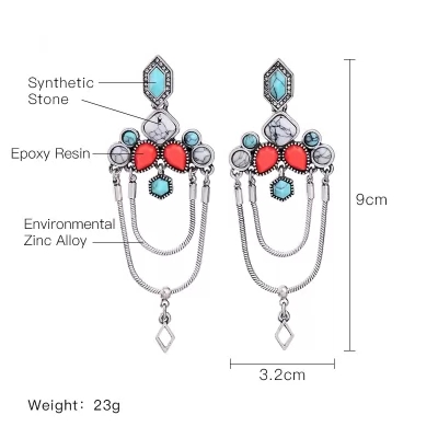 Kandiny - Simple cracked gemstone Earrings 00712