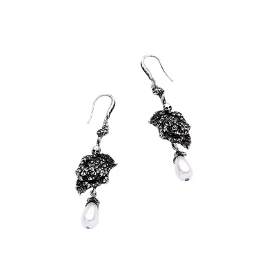 Kandiny - Gothic Rose Pearl Earrings 00735