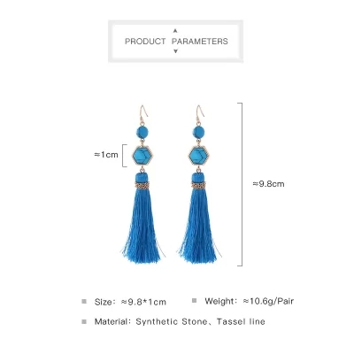 Kandiny - Long personality tassel Earrings 00746