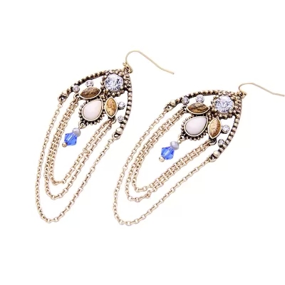 Kandiny - Long multi-layer vintage crystal Earrings 00791