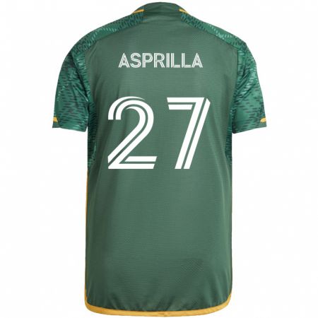 Kandiny Lapset Dairon Asprilla #27 Vihreä Oranssi Kotipaita 2024/25 Lyhythihainen Paita T-Paita