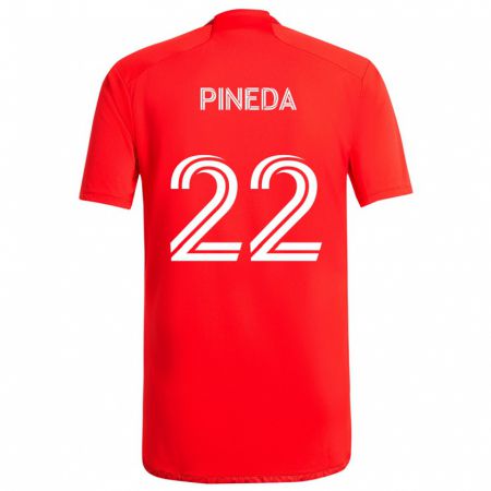 Kandiny Lapset Mauricio Pineda #22 Punainen Valkoinen Kotipaita 2024/25 Lyhythihainen Paita T-Paita