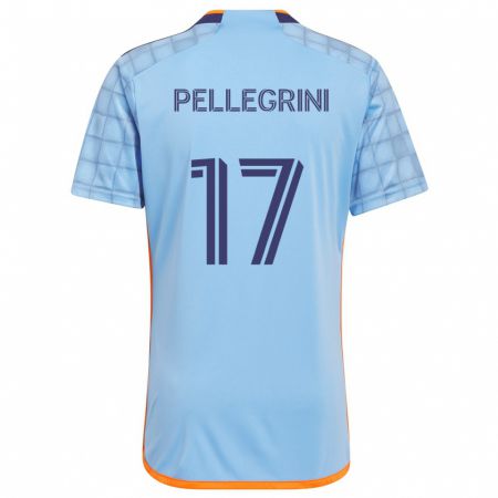 Kandiny Lapset Matías Pellegrini #17 Sininen Oranssi Kotipaita 2024/25 Lyhythihainen Paita T-Paita