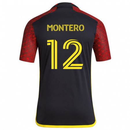 Kandiny Lapset Fredy Montero #12 Punamusta Vieraspaita 2024/25 Lyhythihainen Paita T-Paita