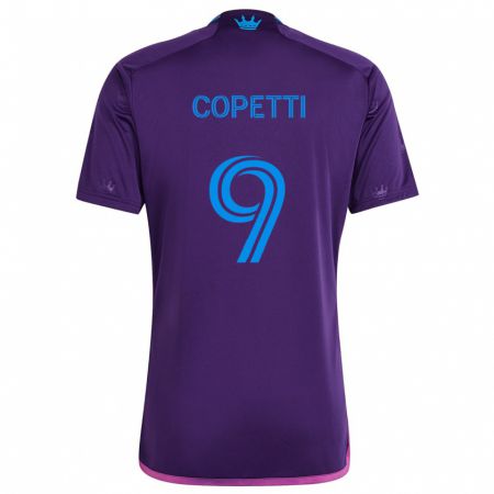 Kandiny Lapset Enzo Copetti #9 Purppura Sininen Vieraspaita 2024/25 Lyhythihainen Paita T-Paita