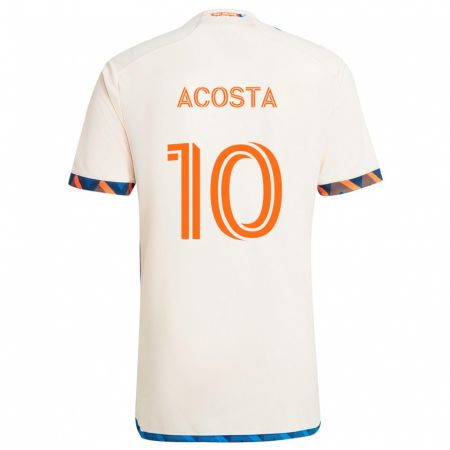 Kandiny Lapset Luciano Acosta #10 Valkoinen Oranssi Vieraspaita 2024/25 Lyhythihainen Paita T-Paita