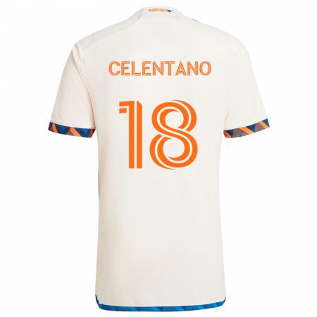 Kandiny Lapset Roman Celentano #18 Valkoinen Oranssi Vieraspaita 2024/25 Lyhythihainen Paita T-Paita