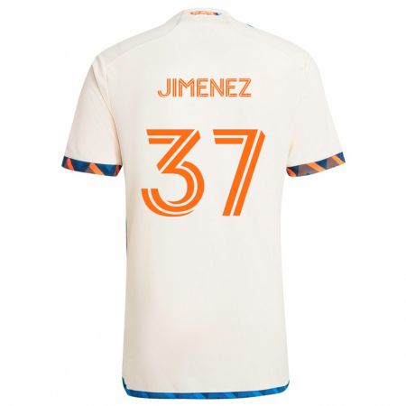 Kandiny Lapset Stiven Jimenez #37 Valkoinen Oranssi Vieraspaita 2024/25 Lyhythihainen Paita T-Paita