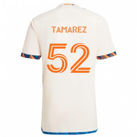 Kandiny Lapset Lucas Tamarez #52 Valkoinen Oranssi Vieraspaita 2024/25 Lyhythihainen Paita T-Paita