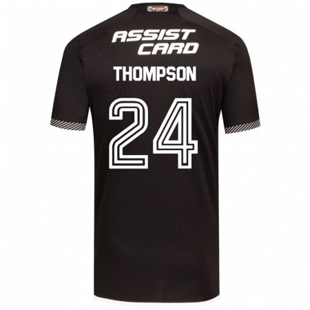 Kandiny Lapset Jordhy Thompson #24 Musta Valkoinen Vieraspaita 2024/25 Lyhythihainen Paita T-Paita