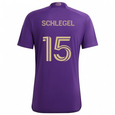 Kandiny Miesten Rodrigo Schlegel #15 Violetti Keltainen Kotipaita 2024/25 Lyhythihainen Paita T-Paita