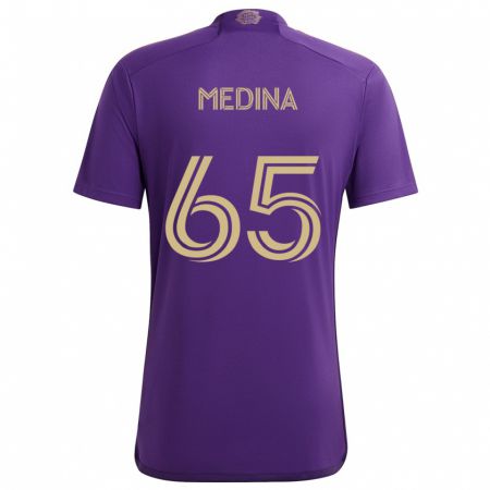 Kandiny Miesten Cristian Medina #65 Violetti Keltainen Kotipaita 2024/25 Lyhythihainen Paita T-Paita