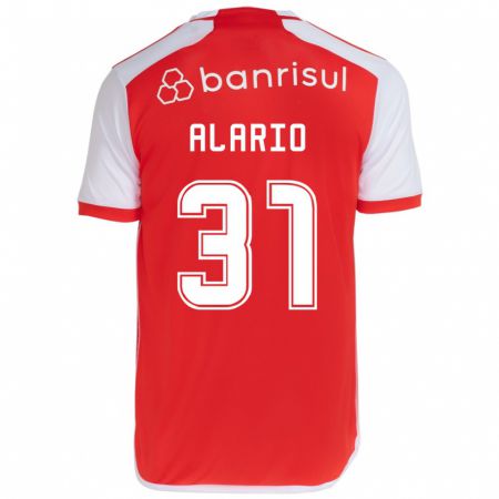 Kandiny Miesten Lucas Alario #31 Punainen Valkoinen Kotipaita 2024/25 Lyhythihainen Paita T-Paita