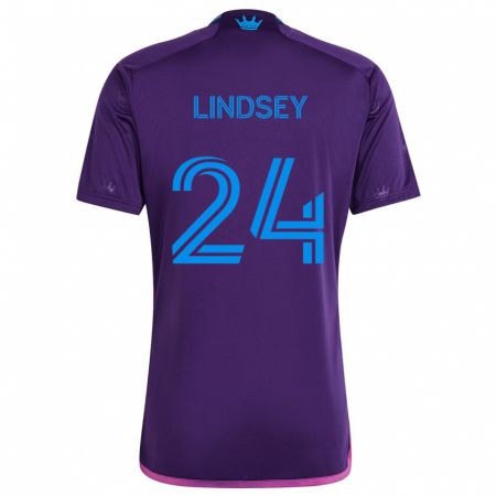 Kandiny Miesten Jaylin Lindsey #24 Purppura Sininen Vieraspaita 2024/25 Lyhythihainen Paita T-Paita