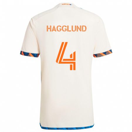 Kandiny Miesten Nick Hagglund #4 Valkoinen Oranssi Vieraspaita 2024/25 Lyhythihainen Paita T-Paita