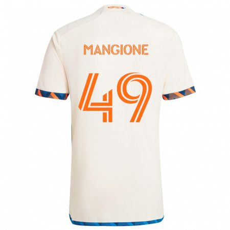 Kandiny Miesten Peter Mangione #49 Valkoinen Oranssi Vieraspaita 2024/25 Lyhythihainen Paita T-Paita