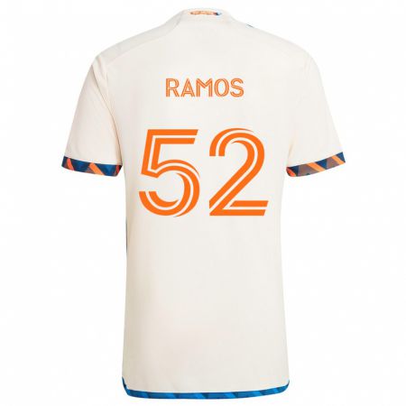 Kandiny Miesten Yair Ramos #52 Valkoinen Oranssi Vieraspaita 2024/25 Lyhythihainen Paita T-Paita