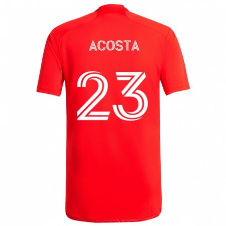 Kandiny Naisten Kellyn Acosta #23 Punainen Valkoinen Kotipaita 2024/25 Lyhythihainen Paita T-Paita