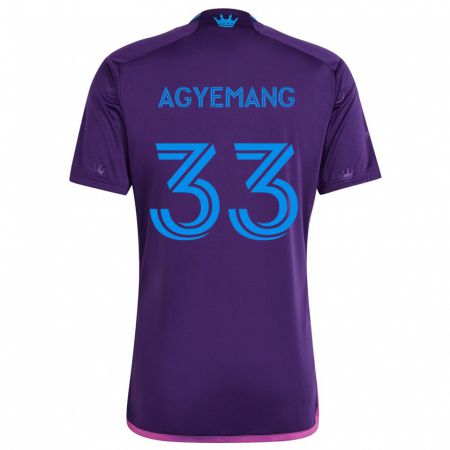 Kandiny Naisten Patrick Agyemang #33 Purppura Sininen Vieraspaita 2024/25 Lyhythihainen Paita T-Paita