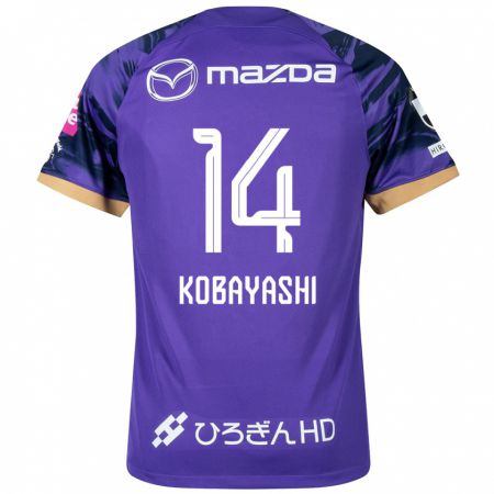 Kandiny Lapset Shimon Kobayashi #14 Purppura Valkoinen Kotipaita 2024/25 Lyhythihainen Paita T-Paita