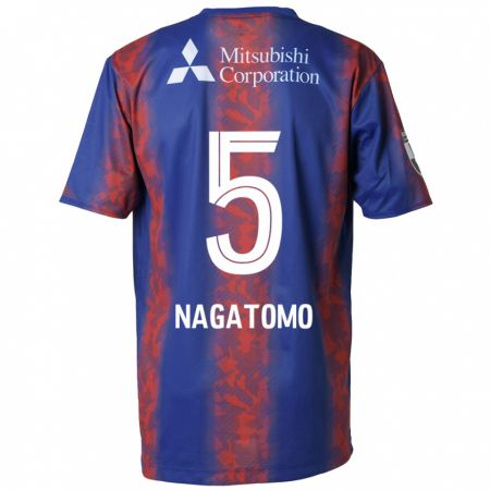 Kandiny Lapset Yuto Nagatomo #5 Sininen Punainen Kotipaita 2024/25 Lyhythihainen Paita T-Paita