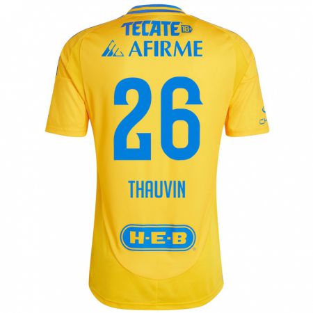 Kandiny Lapset Florian Thauvin #26 Kullankeltainen Kotipaita 2024/25 Lyhythihainen Paita T-Paita