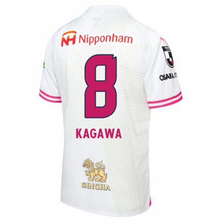 Kandiny Lapset Shinji Kagawa #8 Valkoinen Pinkki Vieraspaita 2024/25 Lyhythihainen Paita T-Paita