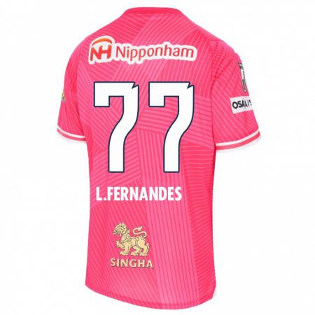 Kandiny Miesten Lucas Fernandes #77 Vaaleanpunainen Valkoinen Kotipaita 2024/25 Lyhythihainen Paita T-Paita