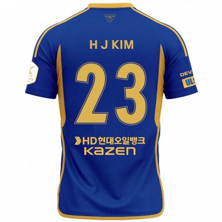 Kandiny Miesten Ju-Hwan Kim #23 Sininen Keltainen Kotipaita 2024/25 Lyhythihainen Paita T-Paita